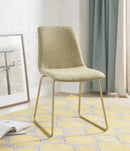 Chairs Green Accent Chair - 17" X 23" X 32" Light Green Fabric And Gold Accent Chair HomeRoots