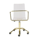 Chairs Home Office Chair - 20.52" X 22.01" X 39.49" Office Chair in Clear Acrylic with Gold Base HomeRoots