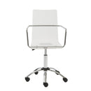 Chairs Home Office Chair - 20.52" X 22.01" X 39.49" Office Chair in Clear with Chromed Steel Base HomeRoots