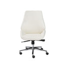 Chairs Home Office Chair - 26.75" X 26" X 40.75" Armless Low Back Office Chair in White with Chromed Aluminum Base HomeRoots