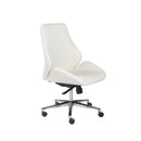 Chairs Home Office Chair - 26.75" X 26" X 40.75" Armless Low Back Office Chair in White with Chromed Aluminum Base HomeRoots