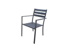 Chairs Leather Chair - 22" X 23" X 34" Gray Aluminum Dining Armed Chair HomeRoots