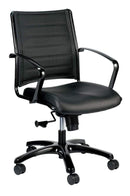 Chairs Leather Chair - 22" x 25.5" x 41.5" Black Leather Chair HomeRoots