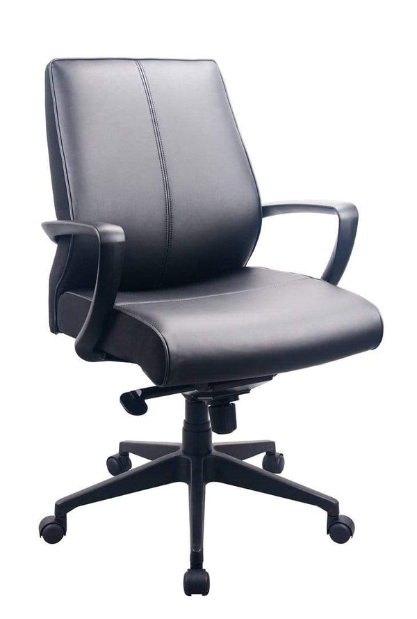 Chairs Leather Chair - 25.25" x 28.5" x 43.25" Black Leather Chair HomeRoots