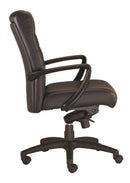 Chairs Leather Chair - 25.8" x 28.9" x 38.8" Black Leather Chair HomeRoots