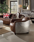 Chairs Leather Chair - 29" X 37" X 31" Retro Brown Leather Chair HomeRoots