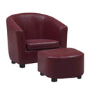 Chairs Leather Chair - 30'.5" x 33" x 26" Red, Leather-Look/Fabric - 2pcs Juvenile Chair HomeRoots