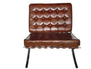 Chairs Leather Chair - 32" X 30" X 35" Brown Full Leather Fireproof Foam Chair HomeRoots