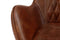 Chairs Leather Chair - 32" X 34" X 41" Brown Full Leather Fireproof Foam Chair HomeRoots