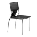 Chairs Leather Dining Chairs - 17" X 20" X 33" 4 Pcs Black Leatherette Chromed Steel Dining Chair HomeRoots