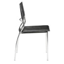 Chairs Leather Dining Chairs - 17" X 20" X 33" 4 Pcs Black Leatherette Chromed Steel Dining Chair HomeRoots