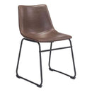 Chairs Leather Dining Chairs - 19" X 22.5" X 30.8" Vintage Espresso Leatherette Metal Dining Chair Set of 2 HomeRoots