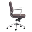 Chairs Leather Office Chair - 21" X 26" X 39" Espresso Leatherette Low Back Office Chair HomeRoots