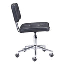 Chairs Leather Office Chair - 22.4" X 22.4" X 35.8" Black Leatherette Office Chair HomeRoots