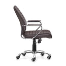 Chairs Leather Office Chair - 25" X 23.5" X 40.5" Esp Leatherette Low Back Office Chair HomeRoots