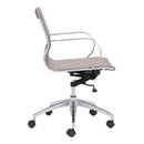 Chairs Leather Office Chair - 27.6" X 27.6" X 36" Taupe Leatherette Low Back Office Chair HomeRoots