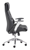 Chairs Leather Office Chair - 28.7" x 29" x 46.6" Black, Leatherette, Chromed Steel, Office Chair HomeRoots