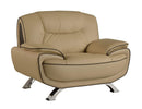 Chairs Leather Office Chair - 40" Sleek Beige Leather Chair HomeRoots
