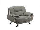 Chairs Leather Office Chair - 40" Sleek Grey Leather Chair HomeRoots