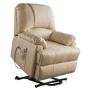 Chairs Lift Chairs - 34" X 37" X 41" Beige Leatherette Power Lift Massage Recliner HomeRoots