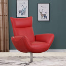 Chairs Lounge Chair Indoor - 43" Contemporary Red Leather Lounge Chair HomeRoots