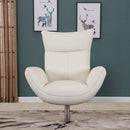 Chairs Lounge Chair Indoor - 43" Contemporary White Leather Lounge Chair HomeRoots