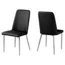 Chairs Modern Dining Chairs - 33" x 36" x 74" Black, Foam, Metal, Leather-Look - Dining Chairs 2pcs HomeRoots