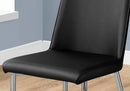 Chairs Modern Dining Chairs - 33" x 36" x 74" Black, Foam, Metal, Leather-Look - Dining Chairs 2pcs HomeRoots