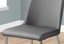 Chairs Modern Dining Chairs - 33" x 36" x 74" Grey, Foam, Metal, Leather-Look - Dining Chairs 2pcs HomeRoots