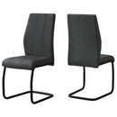 Chairs Modern Dining Chairs - 40'.5" x 34'.5" x 77'.5" Grey, Black, Foam, Metal, Leather-Look - Dining Chairs 2pcs HomeRoots