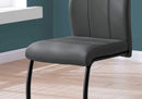 Chairs Modern Dining Chairs - 40'.5" x 34'.5" x 77'.5" Grey, Black, Foam, Metal, Leather-Look - Dining Chairs 2pcs HomeRoots