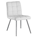 Chairs Modern Dining Chairs - 47" x 37" x 63" White, Foam, Metal, Polyurethane, Leather-Look - Dining Chairs 2pcs HomeRoots