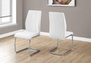 Chairs Modern Dining Chairs - Two 77.5" Leather Look, Chrome Metal, and Foam Dining Chairs HomeRoots