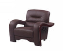 Chairs Modern Leather Chair - 33" Glamorous Brown Leather Chair HomeRoots