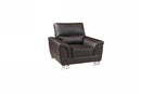 Chairs Modern Leather Chair - 37" Modern Brown Leather Chair HomeRoots