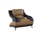 Chairs Modern Leather Chair - 38" Dazzling Two-Tone Leather Chair HomeRoots