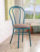 Chairs Modern Lounge Chair - 17" X 17" X 36" Teal Fabric Side Chair (Set-2) HomeRoots