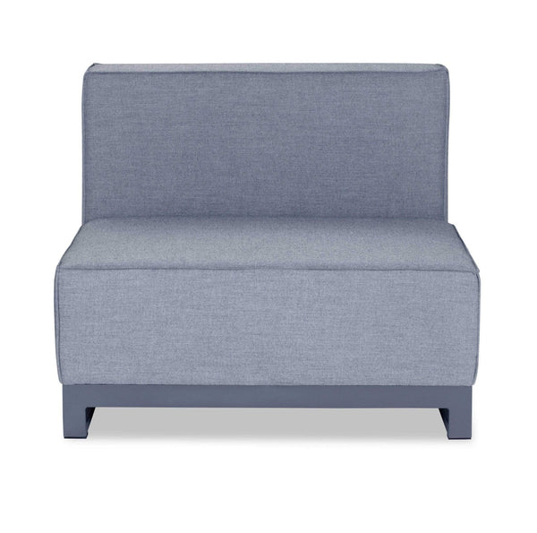 Chairs Modern Lounge Chair - 29" X 35" X 41" Gray Aluminum Modular Armless Chair HomeRoots