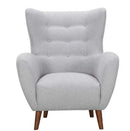 Chairs Modern Lounge Chair - 34" X 33" X 42" Dark Gray Polyester Wingback Chair HomeRoots