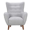 Chairs Modern Lounge Chair - 34" X 33" X 42" Dark Gray Polyester Wingback Chair HomeRoots