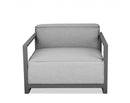Chairs Modern Lounge Chair - 35" X 41" X 29" Grey Aluminum Chair HomeRoots