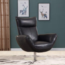 Chairs Modern Lounge Chair - 43" Contemporary Black Leather Lounge Chair HomeRoots