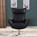 Chairs Modern Lounge Chair - 43" Contemporary Black Leather Lounge Chair HomeRoots