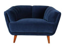 Chairs Modern Lounge Chair - 43" X 35" X 30" Blue Polyester Chair HomeRoots