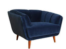 Chairs Modern Lounge Chair - 43" X 35" X 30" Blue Polyester Chair HomeRoots