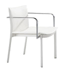 Chairs Office Chair - 24" x 22" x 28" White, Leatherette, Chromed Steel, Conference Chair - Set of 2 HomeRoots