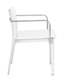 Chairs Office Chair - 24" x 22" x 28" White, Leatherette, Chromed Steel, Conference Chair - Set of 2 HomeRoots