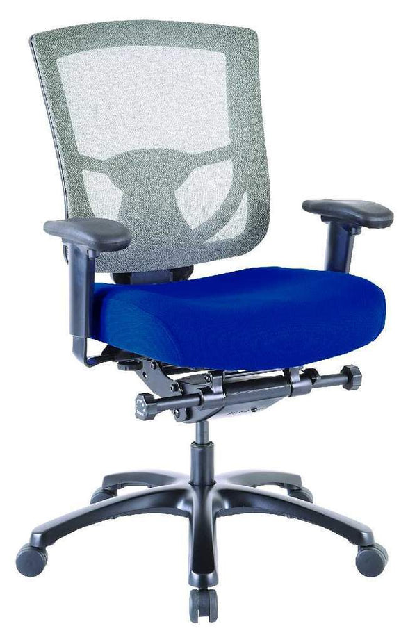 Chairs Office Chair - 27.2" x 25.6" x 39.8" Blue Mesh/Fabric Chair HomeRoots