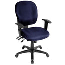 Chairs Office Desk Chair - 26" x 25" x 37" Navy Fabric Chair HomeRoots