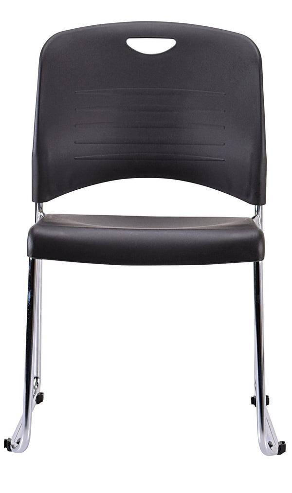 Chairs Plastic Chairs - 18" x 22.5" x 33.5" Black Plastic Guest Chair HomeRoots